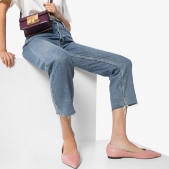 NEW ๐ JIMMY CHOO Croc Embossed Pointed Toe Flats - Picture 6 of 13